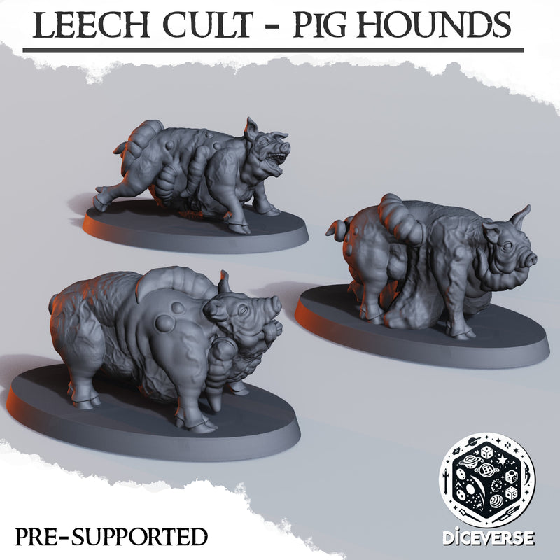 Leech Cult Pig Hounds Miniatures | Trench Grimdark | Diceverse