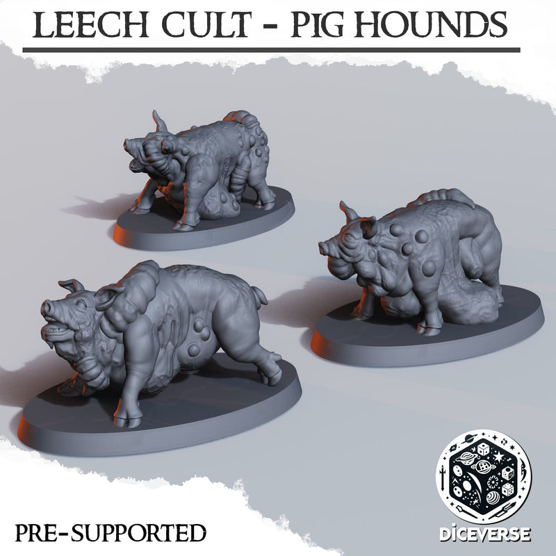 Leech Cult Pig Hounds Miniatures | Trench Grimdark | Diceverse