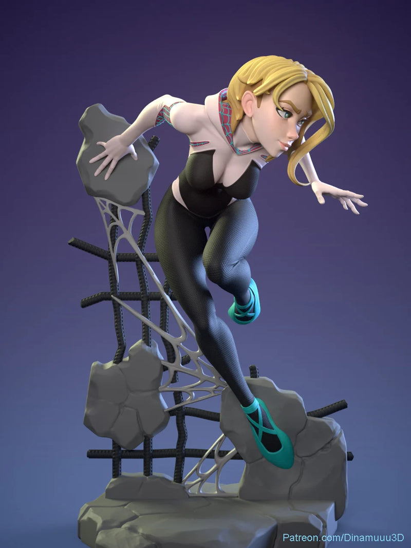 Gwen | Pin-Up Statue Fan Art Miniature Unpainted | Dinamuu3D | Pin-Up Statue Fan Art Miniature Unpainted | Dinamuu3D
