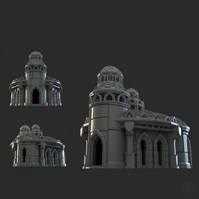 Lost City Building 28mm DND Terrain Set 3 | Tabletop Wargaming Ruins for Warhammer, Frostgrave & RPG | 3D Printed