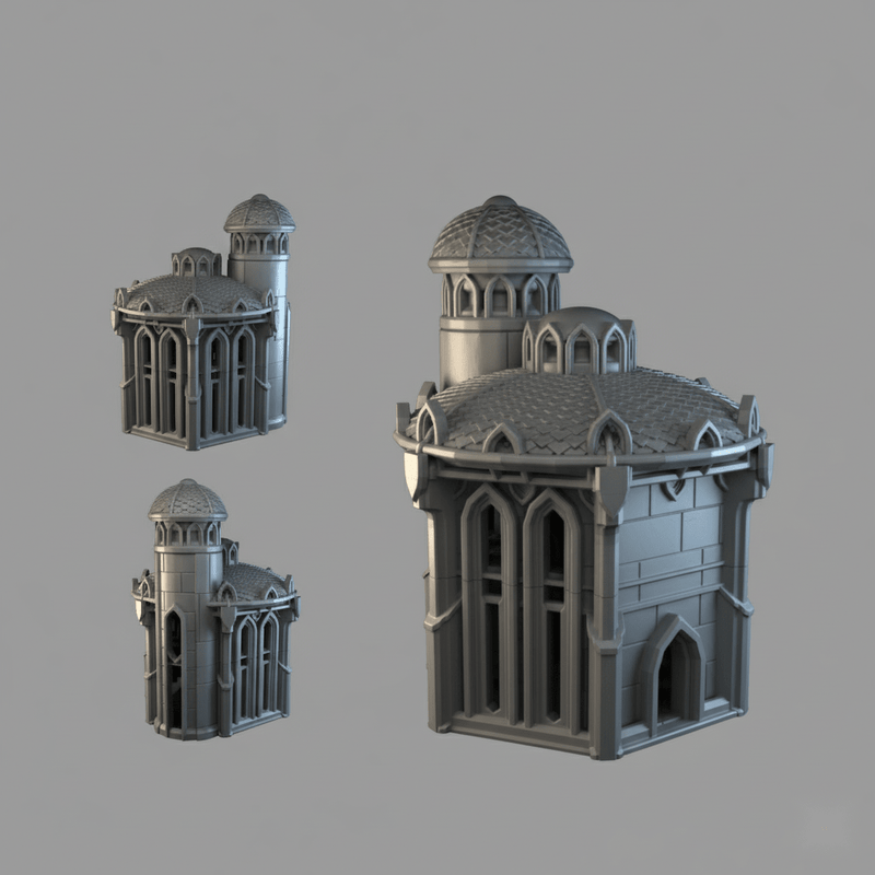Lost City Building 28mm DND Terrain Set 4 | Tabletop Wargaming Ruins for Warhammer, Frostgrave & RPG | 3D Printed