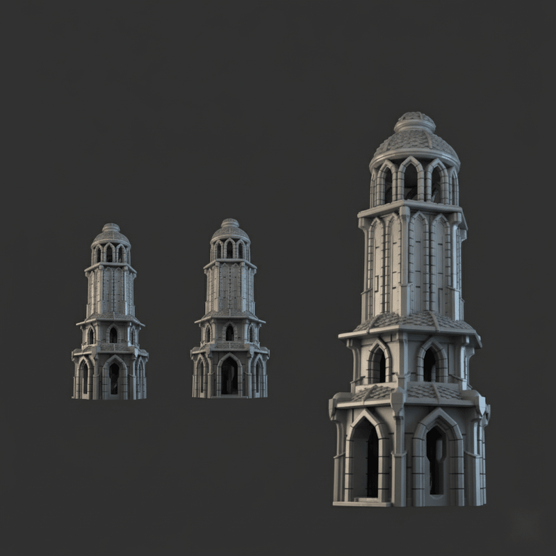 Lost City Tower 28mm DND Terrain Set 1 | Tabletop Wargaming Ruins for Warhammer, Frostgrave & RPG | 3D Printed