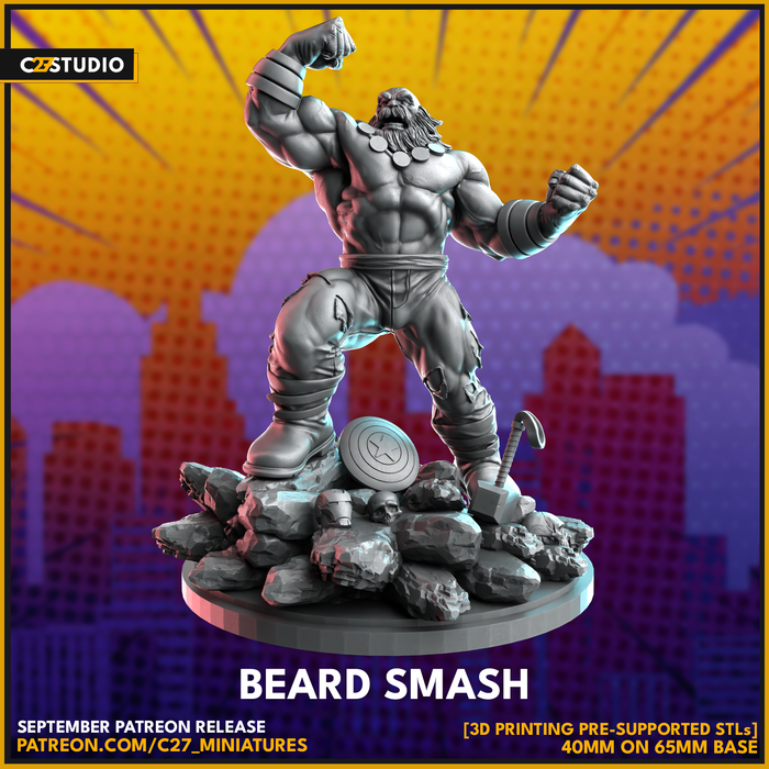 Beard Smash | Heroes | Sci-Fi Miniature | C27 Studio