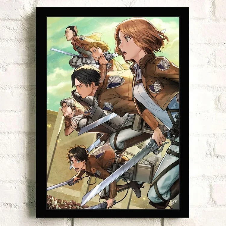 Attack On Titan | Anime TV Movie Poster Canvas Wall Art | Unframed