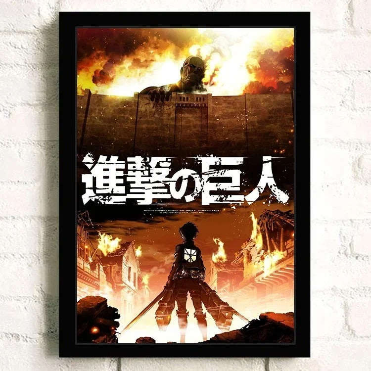 Attack On Titan | Anime TV Movie Poster Canvas Wall Art | Unframed