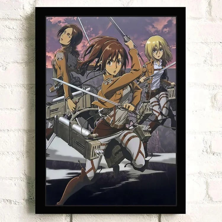 Attack On Titan | Anime TV Movie Poster Canvas Wall Art | Unframed