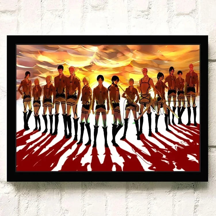 Attack On Titan | Anime TV Movie Poster Canvas Wall Art | Unframed