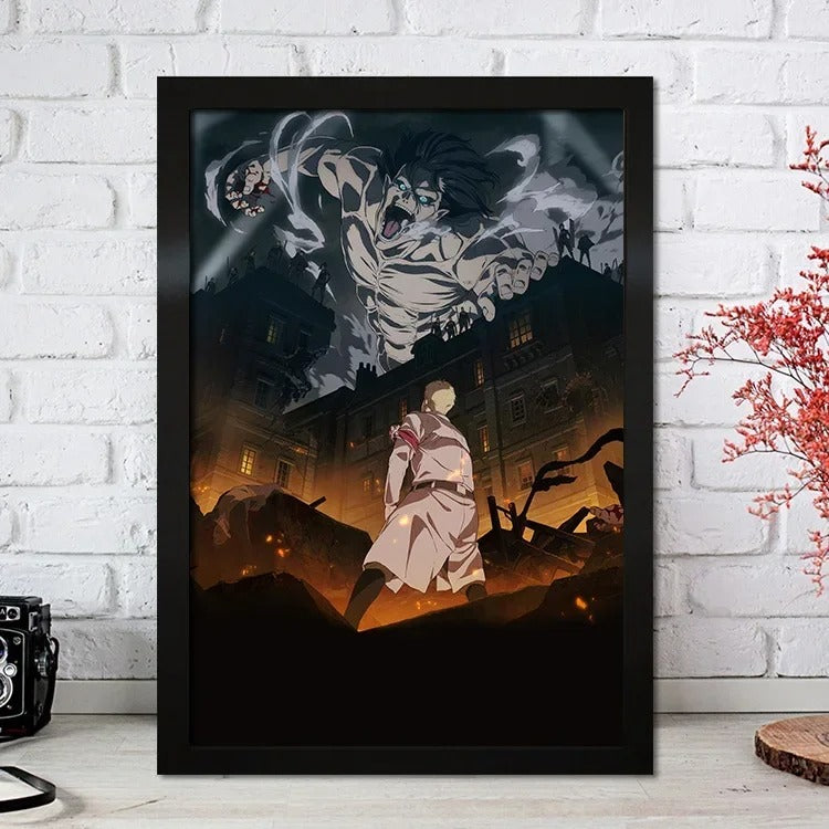 Attack On Titan | Anime TV Movie Poster Canvas Wall Art | Unframed