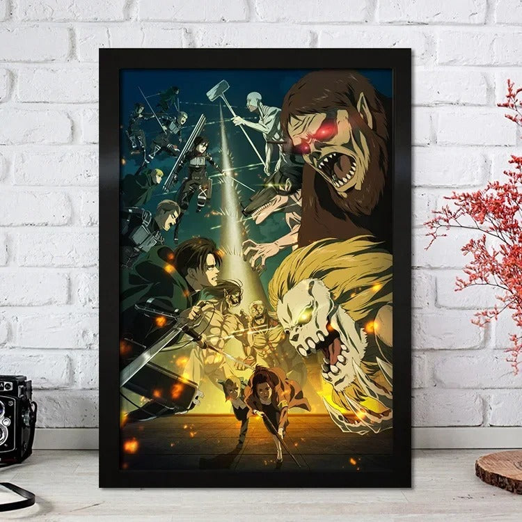 Attack On Titan | Anime TV Movie Poster Canvas Wall Art | Unframed