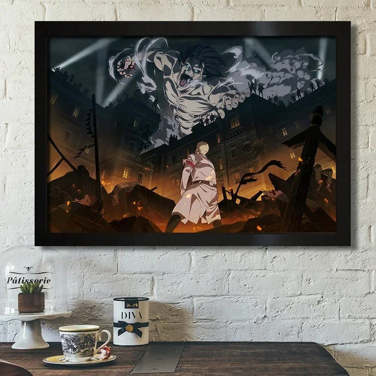 Attack On Titan | Anime TV Movie Poster Canvas Wall Art | Unframed