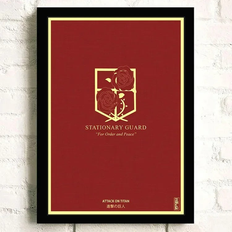 Attack On Titan Regiments | Anime TV Movie Poster Canvas Wall Art | Unframed