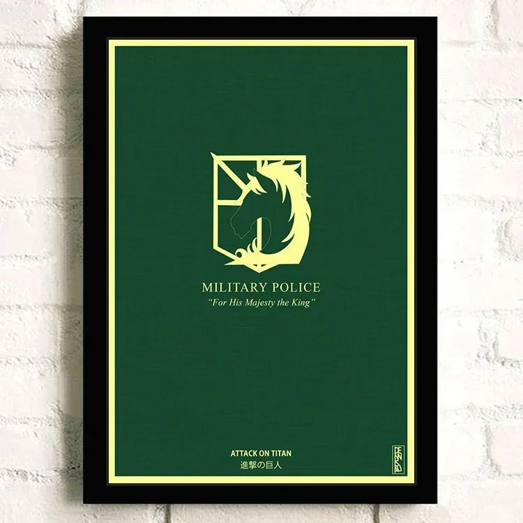 Attack On Titan Regiments | Anime TV Movie Poster Canvas Wall Art | Unframed