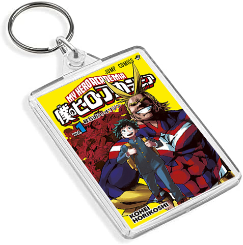 My Hero Academia Inspired Manga Cover Art Keyring - Dual Sided English / Japanese