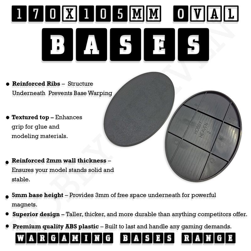 170x105mm Oval Plain Plastic Bases