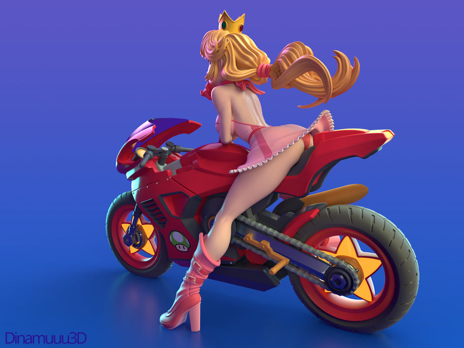 Bike Princess | Pin-Up Statue Fan Art Miniature Unpainted | Dinamuu3D