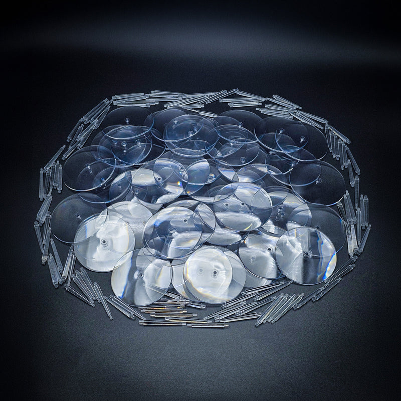 60mm Round Flying Bases – Clear Plastic Stands for Sci-Fi & Fantasy Wargaming Miniatures