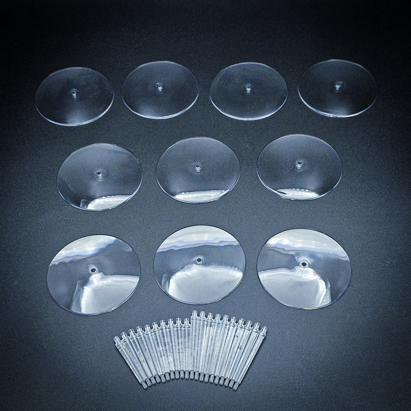 60mm Round Flying Bases – Clear Plastic Stands for Sci-Fi & Fantasy Wargaming Miniatures