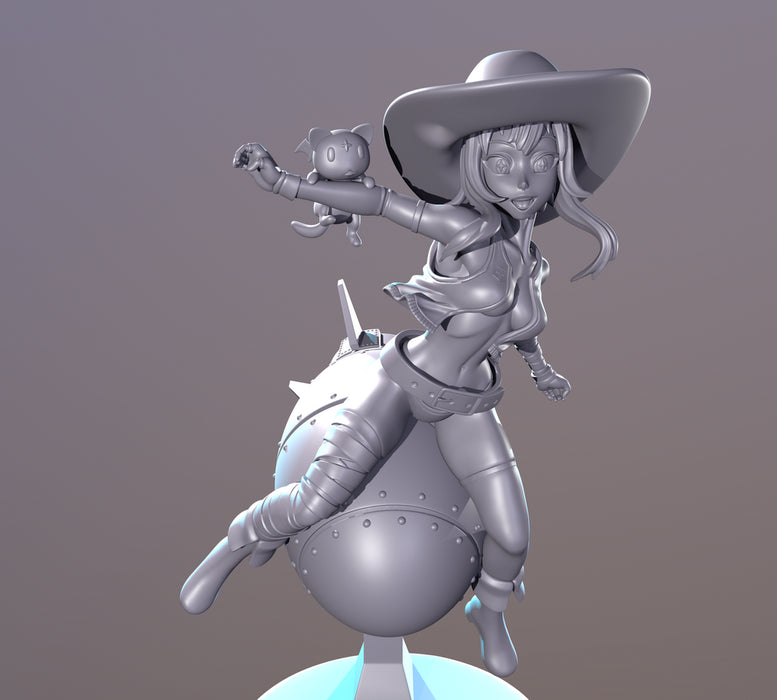 Megu Nuke Rider | Pin-Up Statue Fan Art Miniature Unpainted | Dinamuu3D