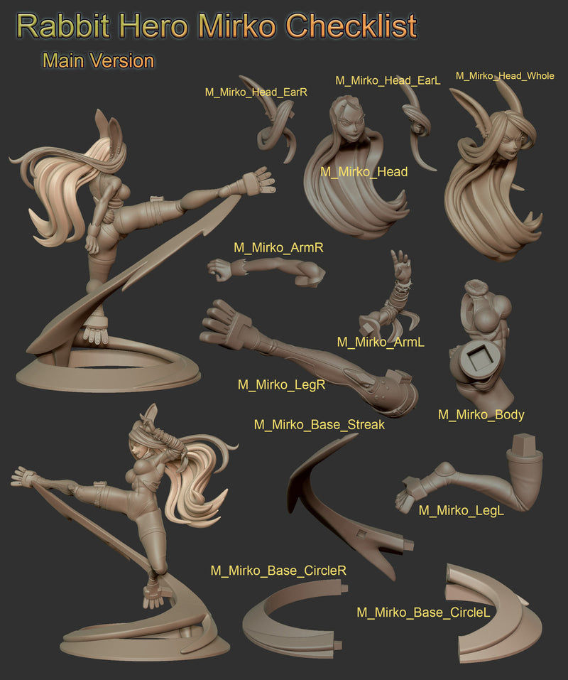 Rabbit Hero | Pin-Up Statue Fan Art Miniature Unpainted | Dinamuu3D