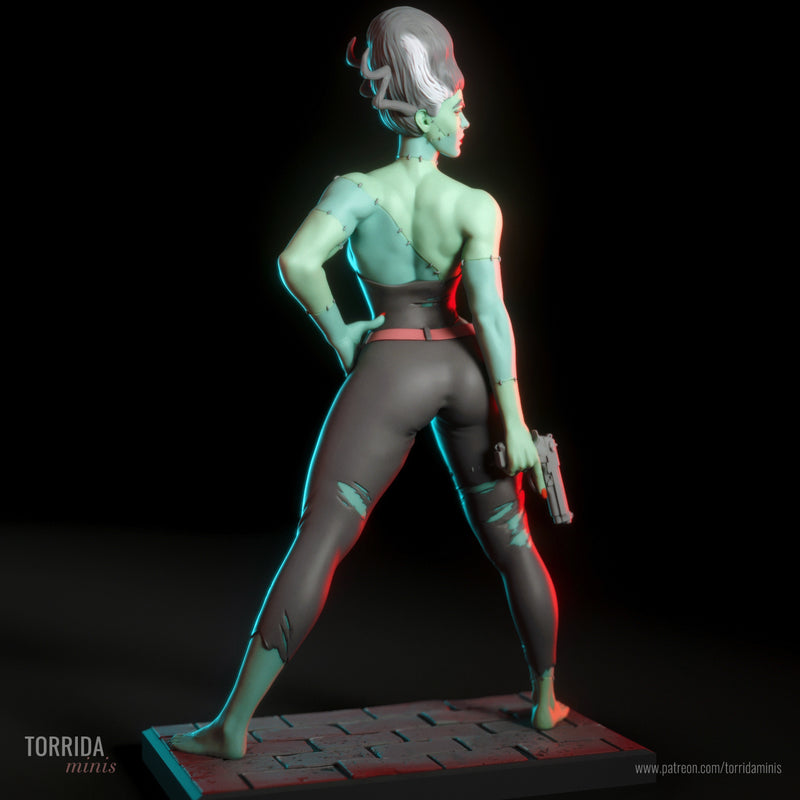 Bride of Frankenstein | Pin-Up Statue Fan Art Miniature Unpainted | Torrida Minis