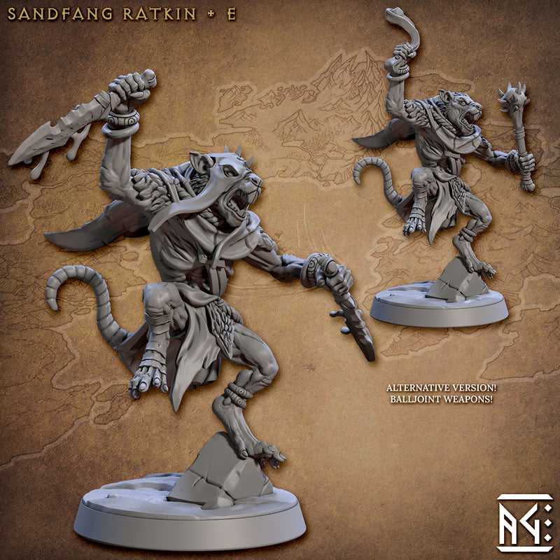 Ratkin Miniatures | Sandfang Ratkin | Fantasy D&D Miniature | Artisan Guild