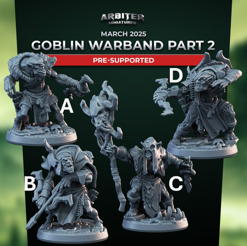 Goblin Warband Part 2 Miniatures | Pose Pack A | Arbiter Miniatures