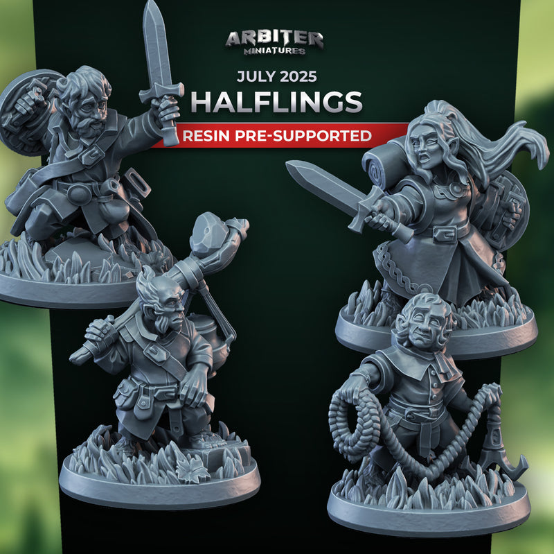Halfling Miniatures | Pose Pack A | Arbiter Miniatures