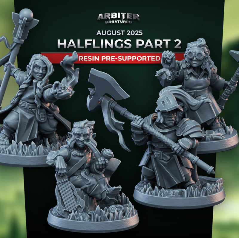 Halfling Miniatures Part 2 | Pose Pack A | Arbiter Miniatures