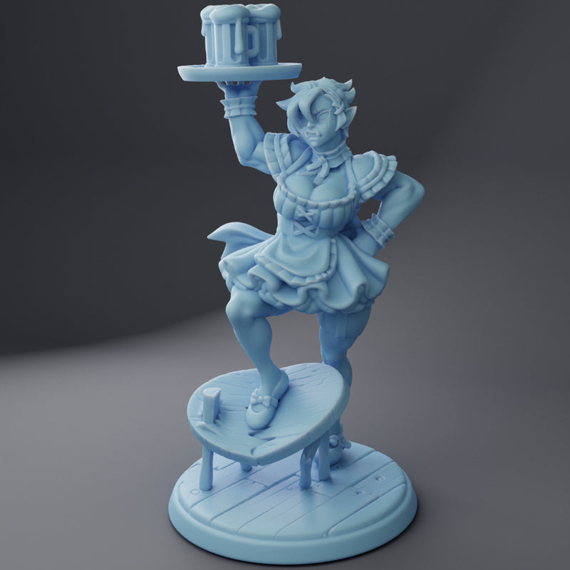 Tavern Maid Orc | Friday Night Tavern | Fantasy Miniature | Twin Goddess Miniatures