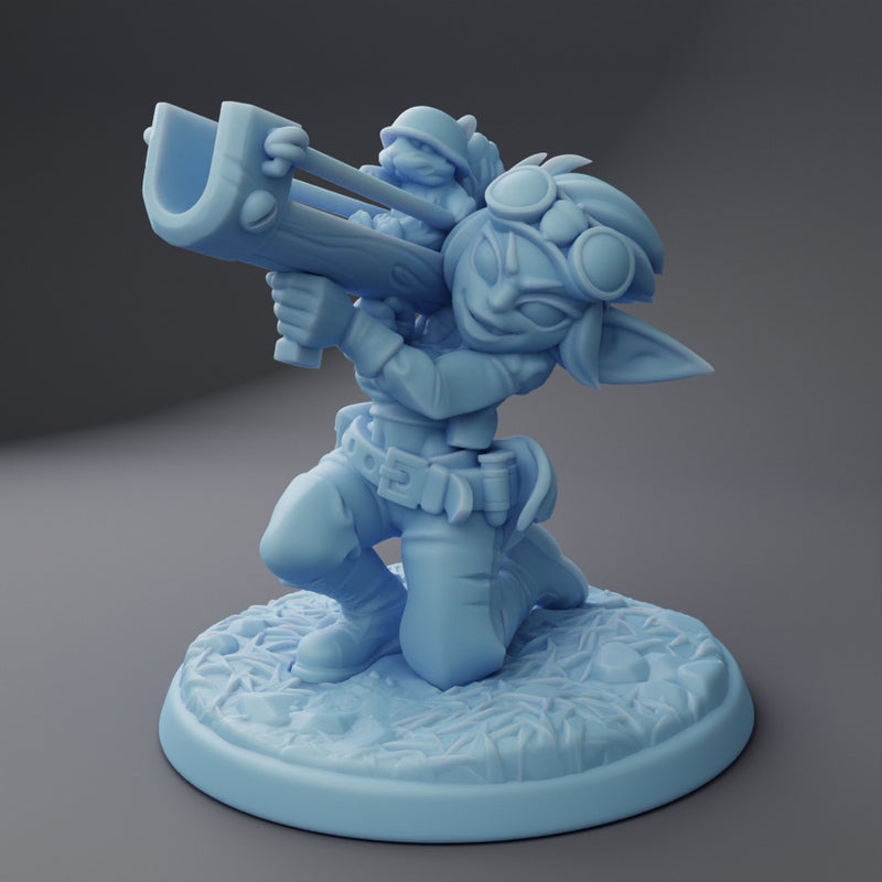 Squirrel Launcher Goblin | Fantasy Miniature | Twin Goddess Miniatures