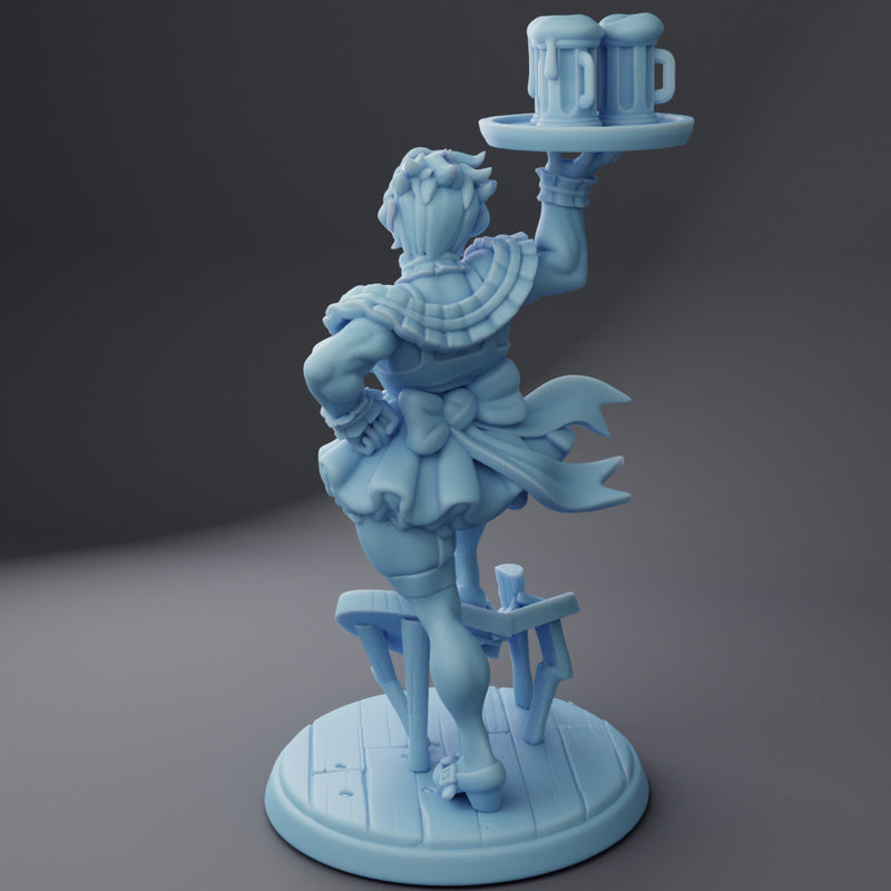 Tavern Maid Orc | Friday Night Tavern | Fantasy Miniature | Twin Goddess Miniatures