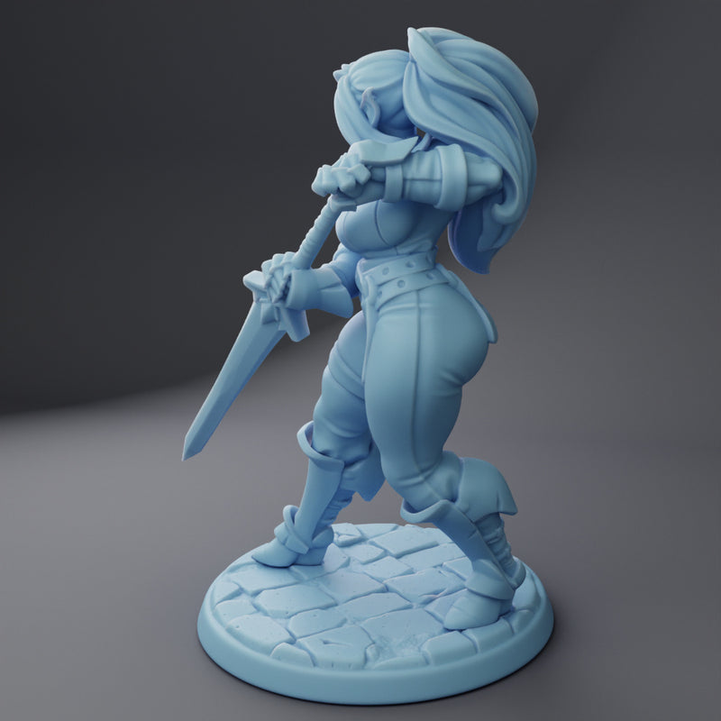 Sybil the Elf Warrior | Fantasy Miniature | Twin Goddess Miniatures