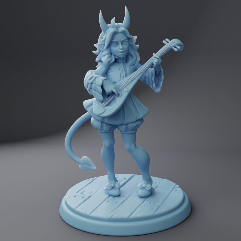 Amora the Tiefling Bard B | Fantasy Miniature | Twin Goddess Miniatures
