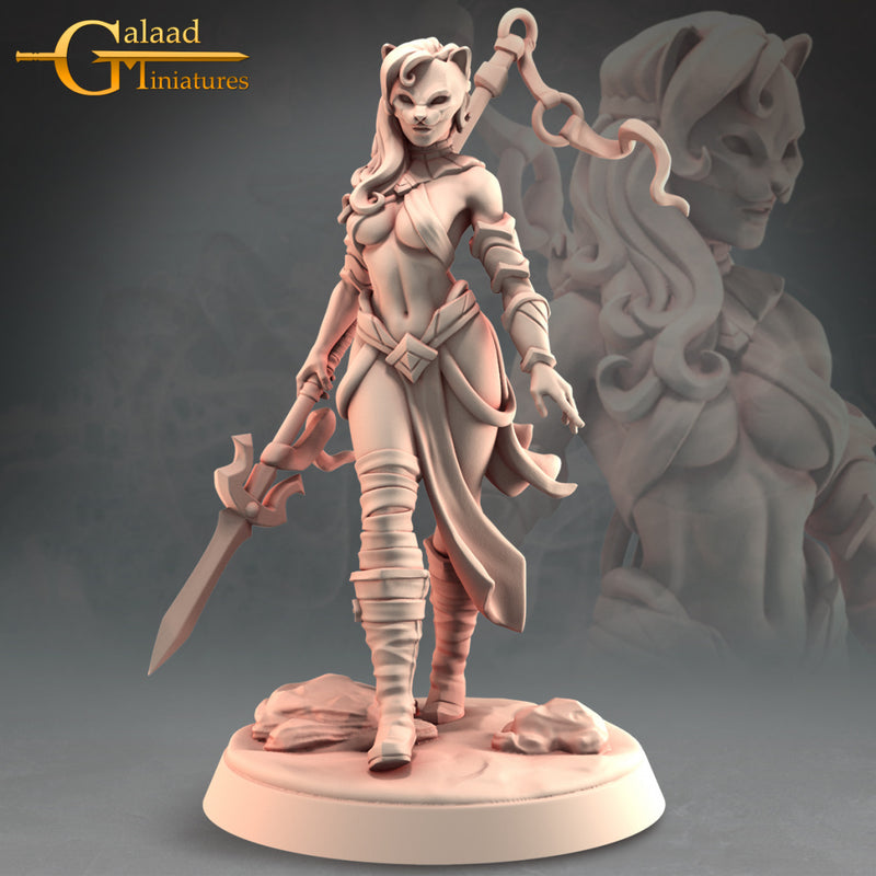 Tabaxi Warrior Girl | Pin-Up | Galaad Miniatures