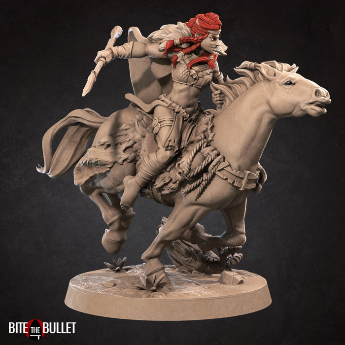 Anira the Amazon Queen (Mounted) | Amazons | Fantasy Miniature | Bite the Bullet