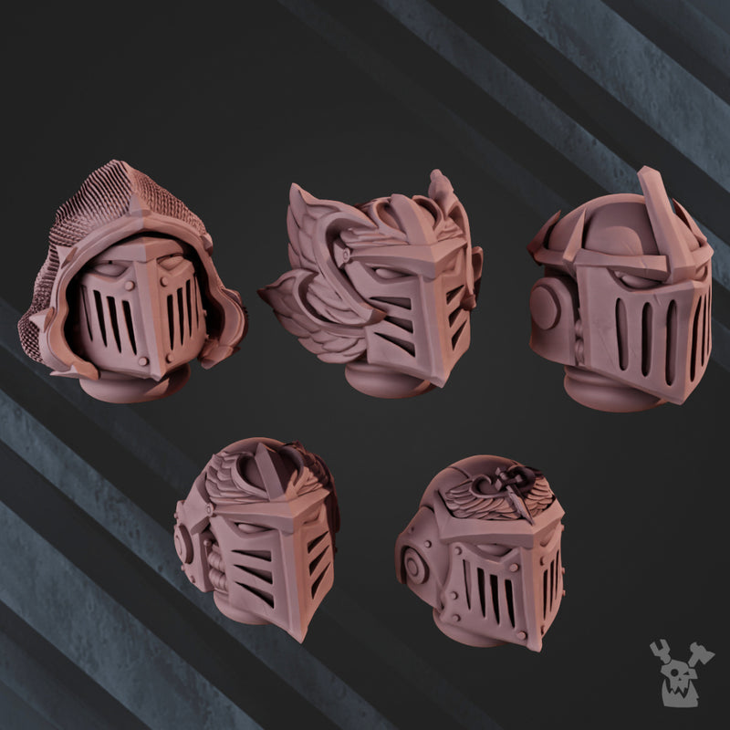 5x Winged Lion Helmets | DakkaDakka | Sci-Fi Grimdark Custom Bitz Wargaming Miniatures 28mm 32mm