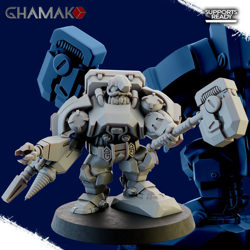 Iron Doc | Space Dwarves | Grimdark Proxy Miniature | Ghamak