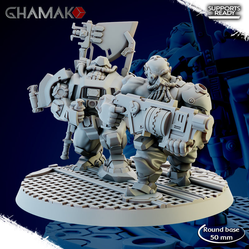 Berserk Wormn Rocket Team | Space Dwarves | Grimdark Proxy Miniature | Ghamak