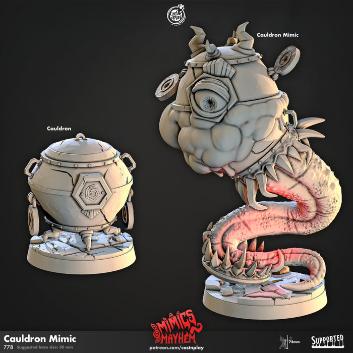 Cauldron Mimic Miniatures | Mimics Mayhem | Fantasy Miniature | Cast n Play