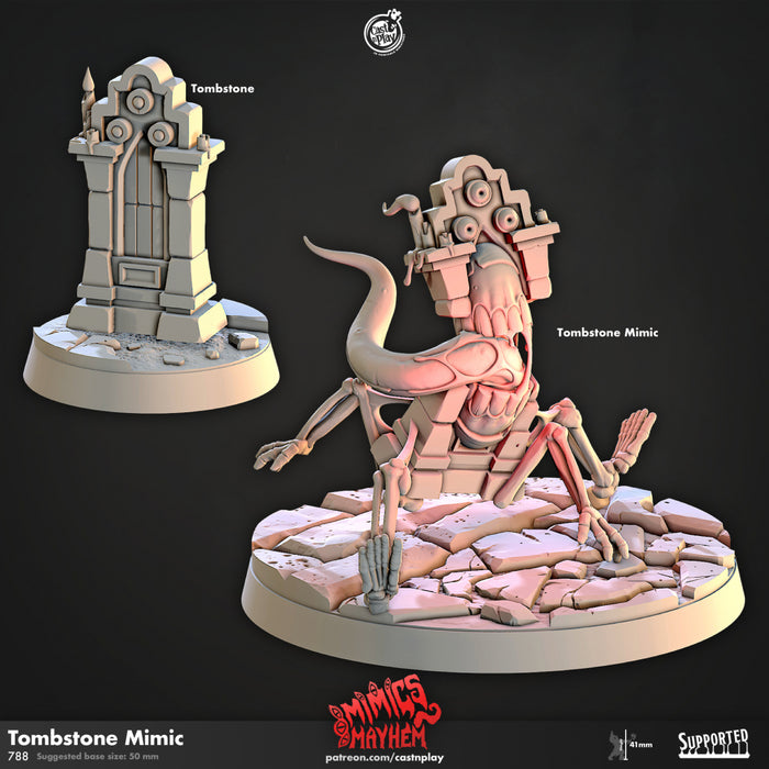 Tombstone Mimic Miniatures | Mimics Mayhem | Fantasy Miniature | Cast n Play