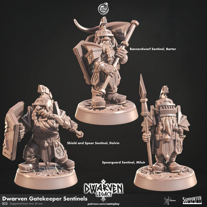 Gatekeeper Sentinel Miniatures | Dwarven Legacy | Fantasy Miniature | Cast n Play