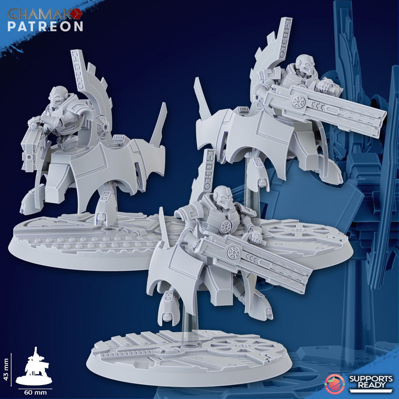 Flying Undying Miniatures | Necrobots | Grimdark Proxy Miniature | Ghamak