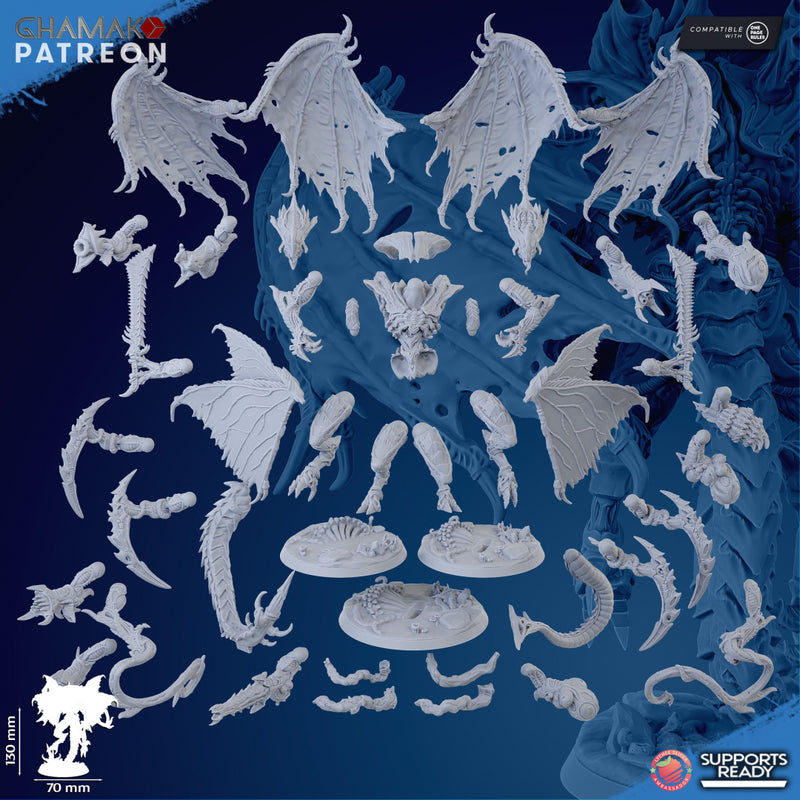 Winged Swarm Overmind | Xeno Bugs | Grimdark Proxy Miniature | Ghamak