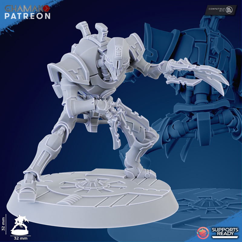 Ripper Miniatures | Necrobots | Grimdark Proxy Miniature | Ghamak