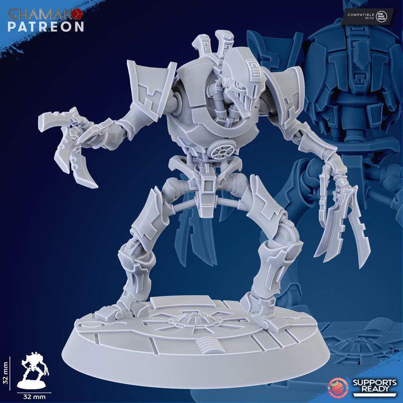 Ripper Miniatures | Necrobots | Grimdark Proxy Miniature | Ghamak