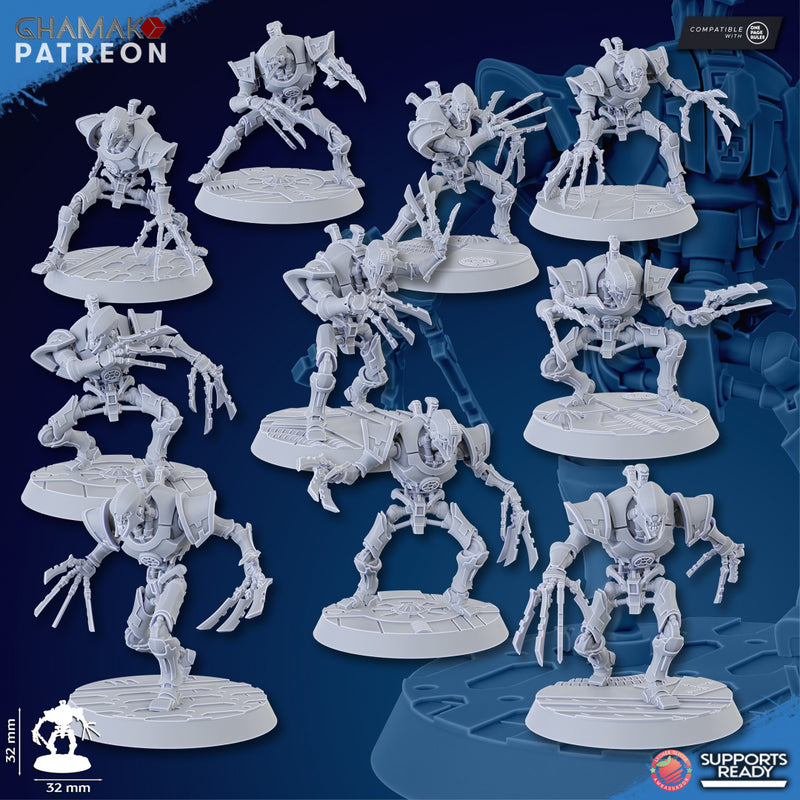 Ripper Miniatures | Necrobots | Grimdark Proxy Miniature | Ghamak