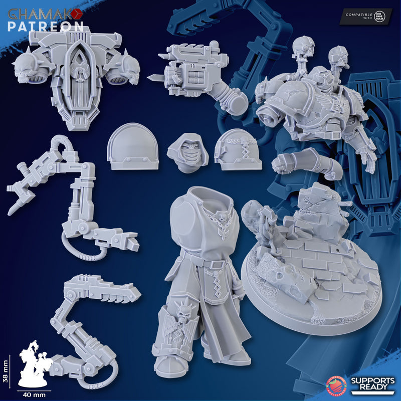 Vengeful Medicinae Militum | Loyal Brotherhood | Grimdark Proxy Miniature | Ghamak