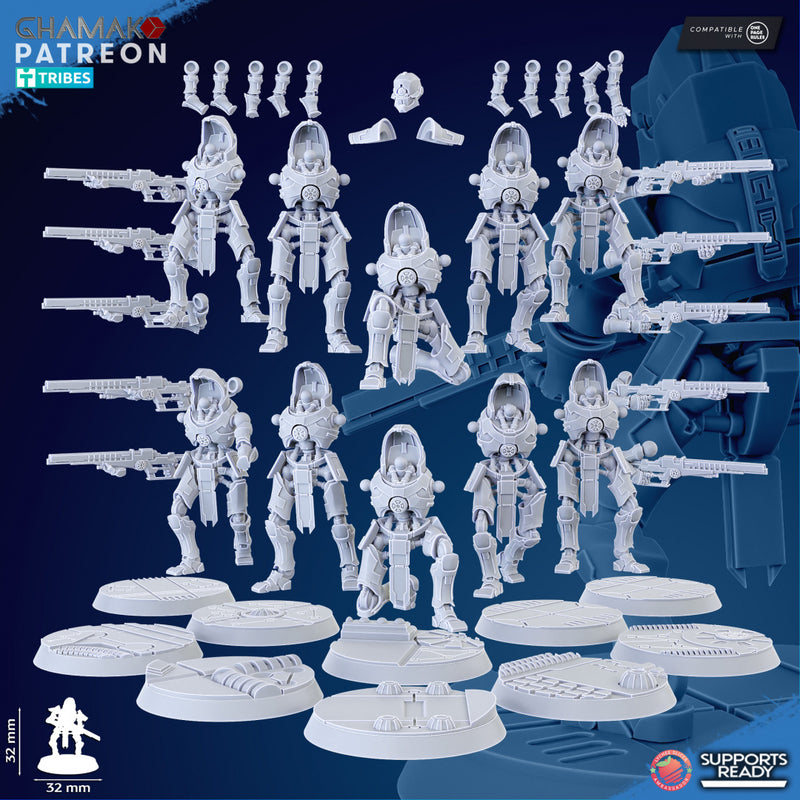 Sniper Miniatures | Necrobots | Grimdark Proxy Miniature | Ghamak