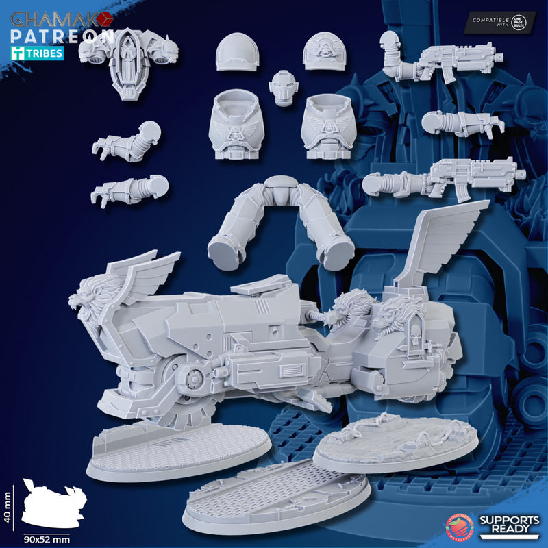 Winged Lions Bike Miniatures | Loyal Brotherhood | Grimdark Proxy Miniature | Ghamak