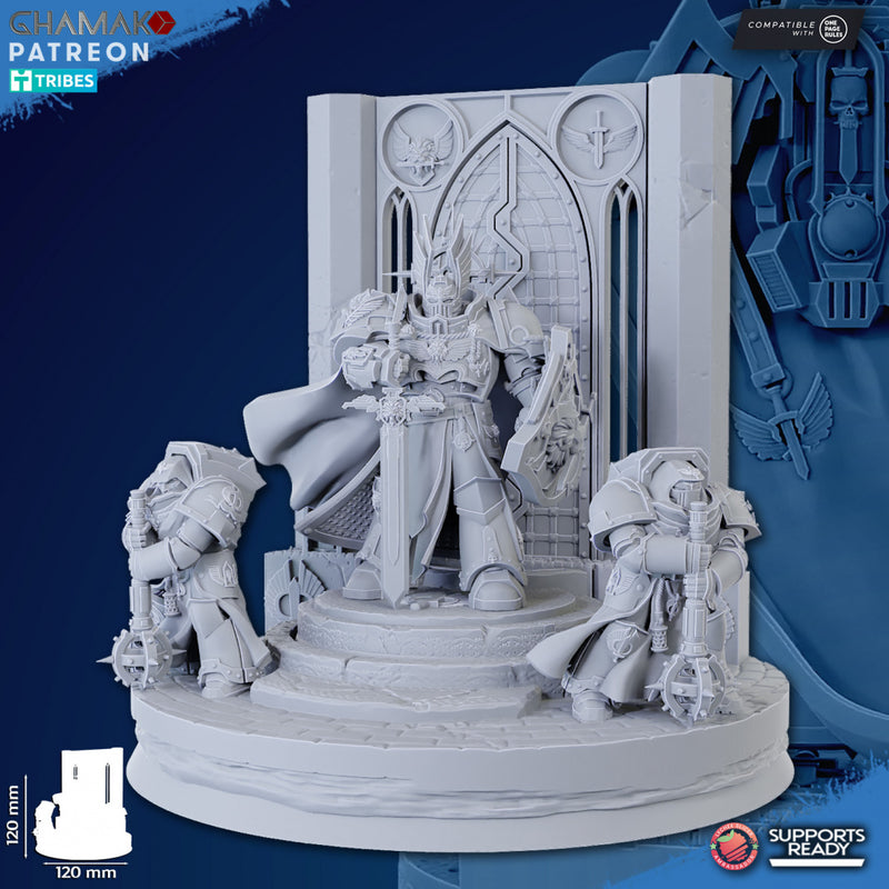 Parsifal Firstborn w/ Guards | Loyal Brotherhood | Grimdark Proxy Miniature | Ghamak